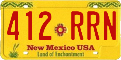 NM license plate 412RRN