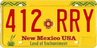 NM license plate 412RRY
