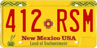 NM license plate 412RSM