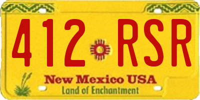 NM license plate 412RSR