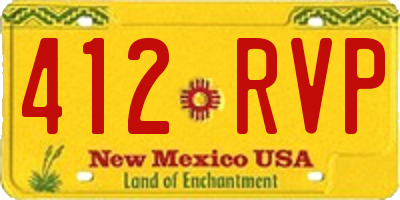 NM license plate 412RVP