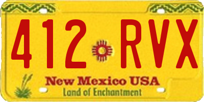 NM license plate 412RVX