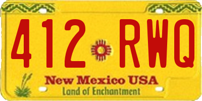 NM license plate 412RWQ