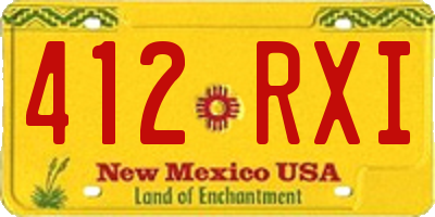 NM license plate 412RXI