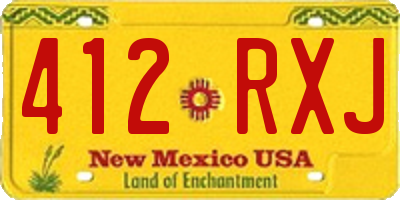 NM license plate 412RXJ