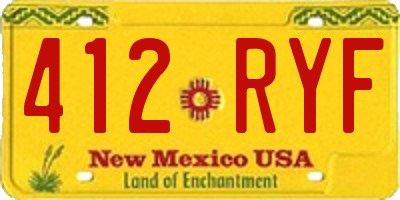 NM license plate 412RYF