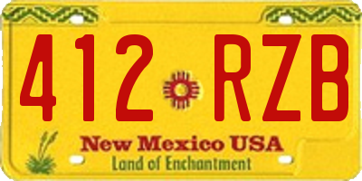 NM license plate 412RZB