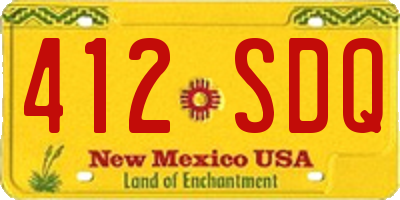 NM license plate 412SDQ