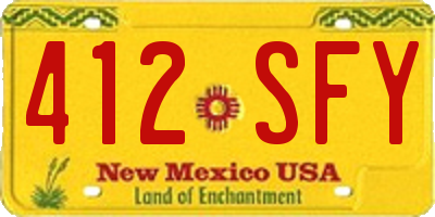NM license plate 412SFY