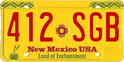 NM license plate 412SGB