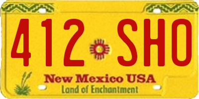 NM license plate 412SHO