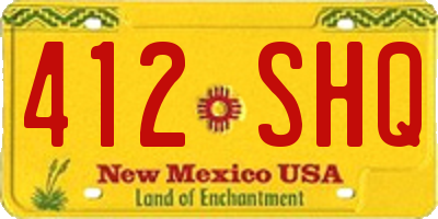 NM license plate 412SHQ