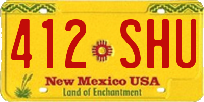 NM license plate 412SHU