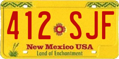 NM license plate 412SJF