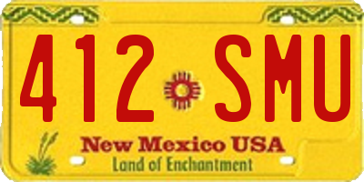 NM license plate 412SMU