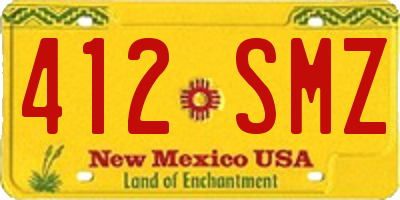 NM license plate 412SMZ