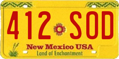 NM license plate 412SOD