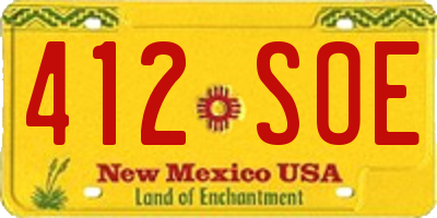 NM license plate 412SOE