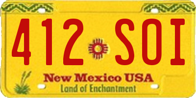 NM license plate 412SOI
