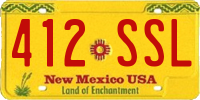 NM license plate 412SSL
