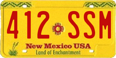 NM license plate 412SSM