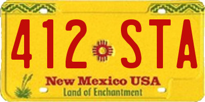 NM license plate 412STA