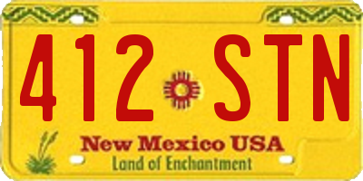 NM license plate 412STN