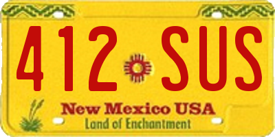NM license plate 412SUS