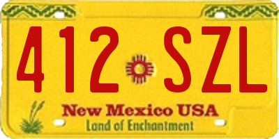 NM license plate 412SZL