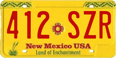 NM license plate 412SZR