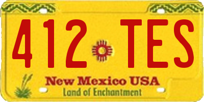 NM license plate 412TES
