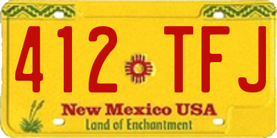 NM license plate 412TFJ