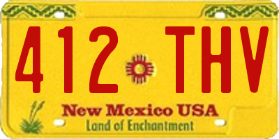 NM license plate 412THV
