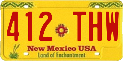 NM license plate 412THW