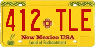 NM license plate 412TLE