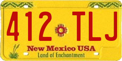 NM license plate 412TLJ