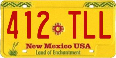 NM license plate 412TLL