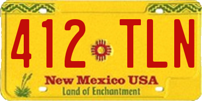 NM license plate 412TLN