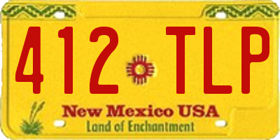 NM license plate 412TLP