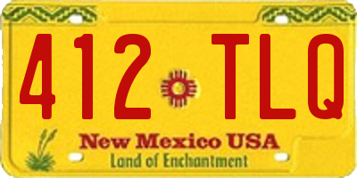 NM license plate 412TLQ