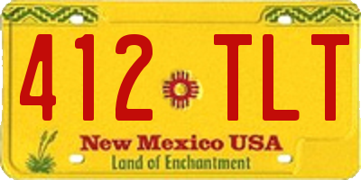 NM license plate 412TLT