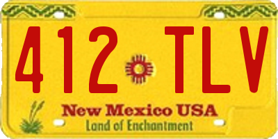 NM license plate 412TLV