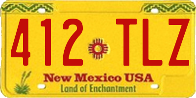 NM license plate 412TLZ