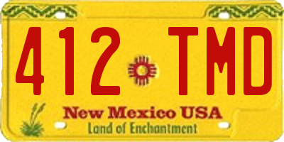 NM license plate 412TMD