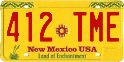 NM license plate 412TME