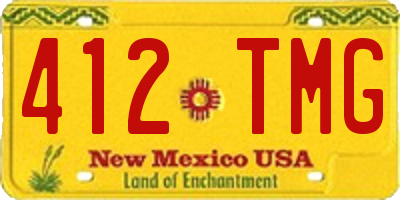 NM license plate 412TMG