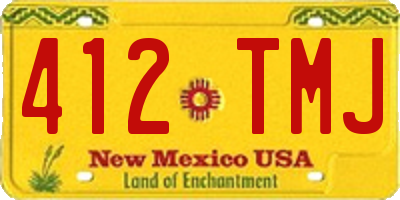 NM license plate 412TMJ