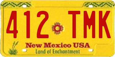 NM license plate 412TMK