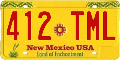 NM license plate 412TML