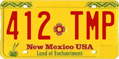 NM license plate 412TMP